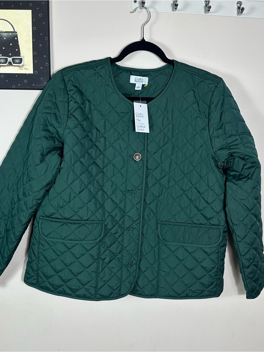croft & barrow Quilted Jacket in Dark Green